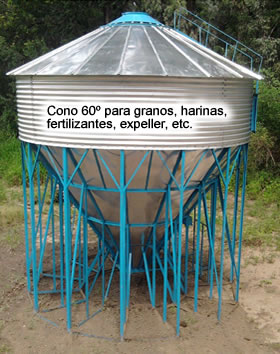 Silo Metálico Cono 60º para Expellers, Harinas, etc